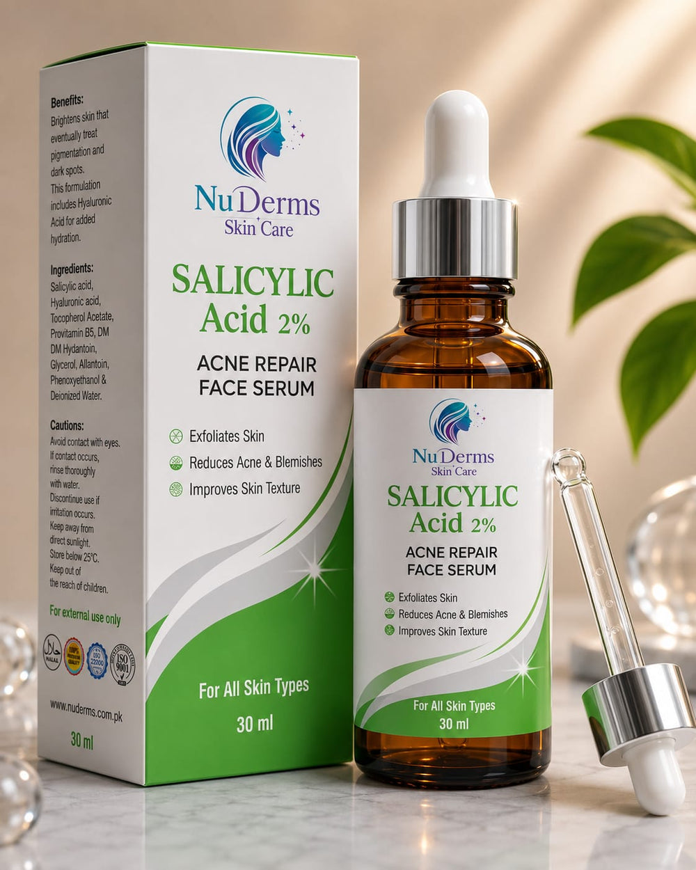 NuDerms Salicylic Acid 2% Acne Repair Face Serum – 30ml